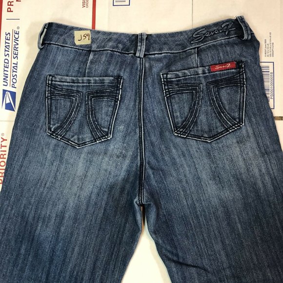 EUC Women's Seven7 Premium Denim Boot Cut Jeans Stretch Size 4 - Picture 4 of 10